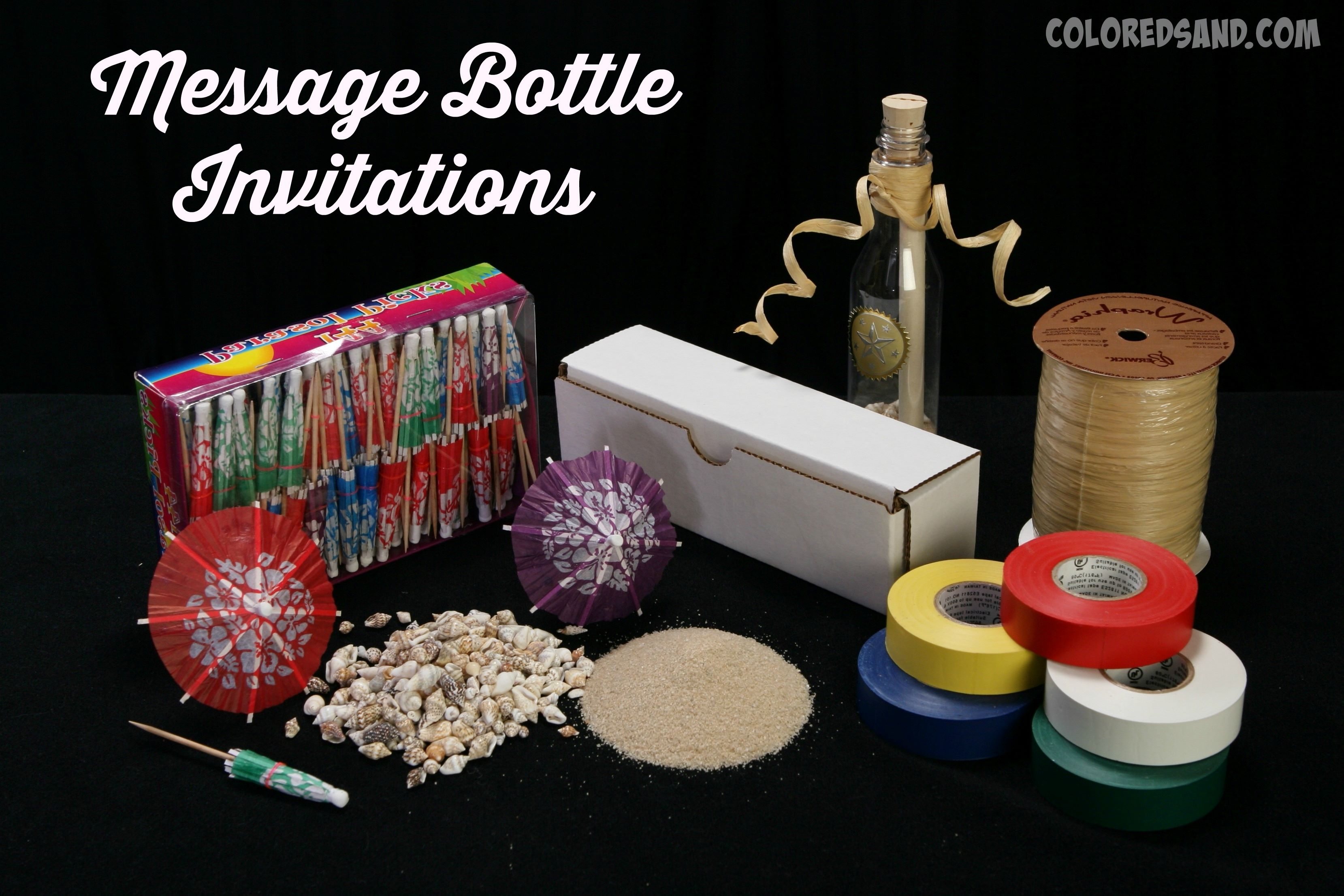 Message in the bottles invitation supplies