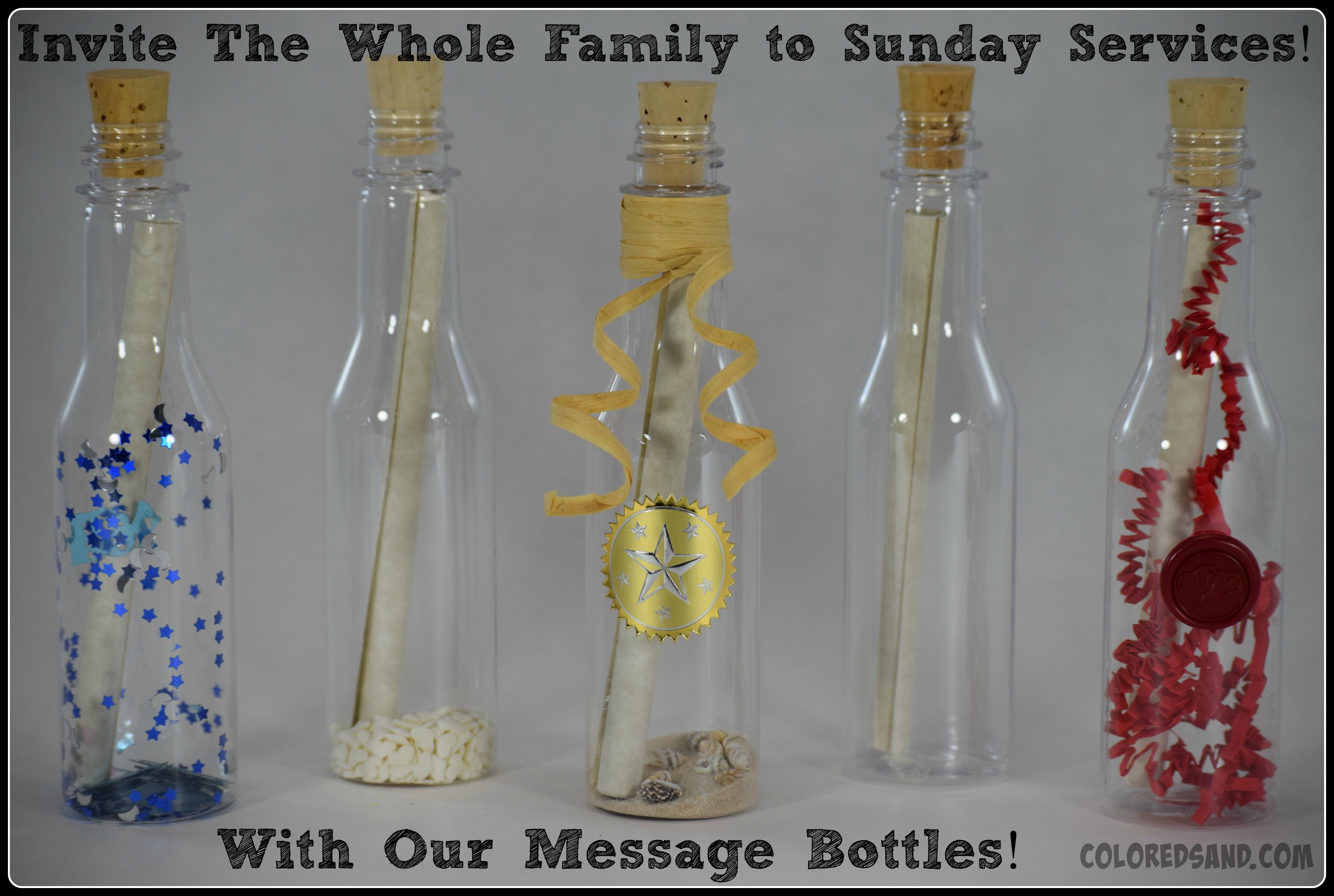 vbs message bottle invitations